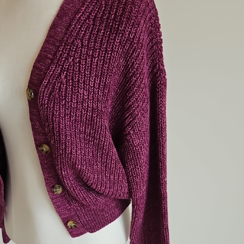 Gap Kids Magenta Knit Button Cardigan - Picture 4 of 6